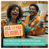 HSA FSA Eligible Norms Big Sheets Medicated Wipe promotion in a pharmacy setting.
