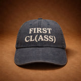 First Class Dad Hat – Washed Indigo Norms Cap | Adjustable Strapback